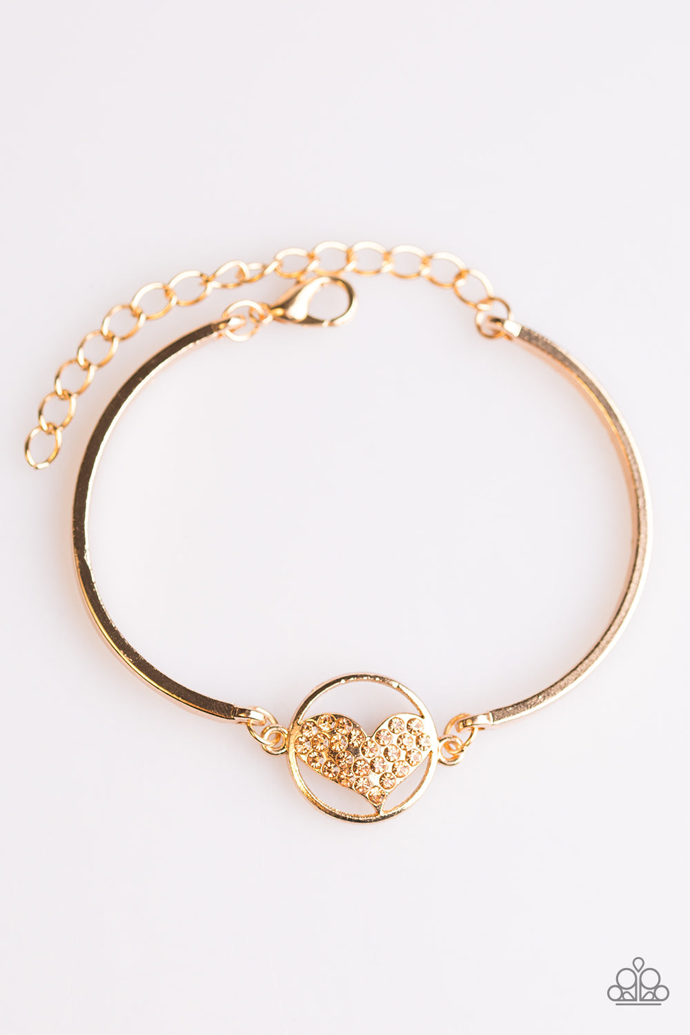 Paparazzi Bracelet ~ HEART Knock Life - Gold