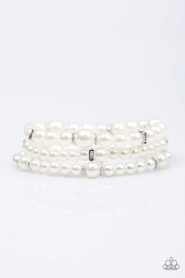 Paparazzi Bracelet ~ Money Drop - White