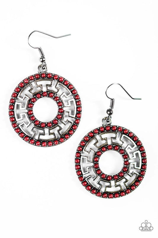 Paparazzi Earring ~ She Is A-MAZE-ing! - Red