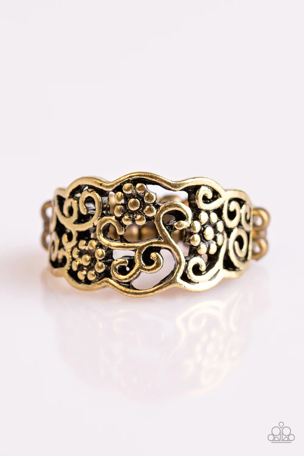 Paparazzi Ring ~ Wild About Wildflowers - Brass