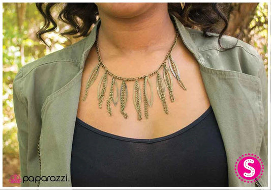 Paparazzi Necklace ~ Flirting with Danger - Brass