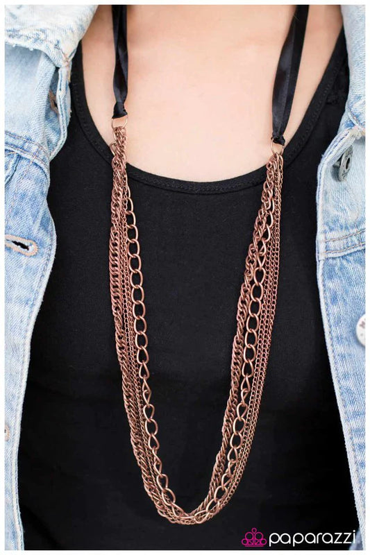 Paparazzi Necklace ~ Copper Collision - Copper