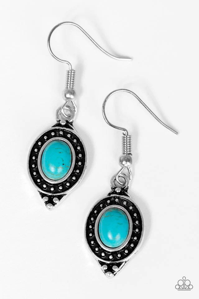 Paparazzi Earring ~ Rodeo Ride - Blue