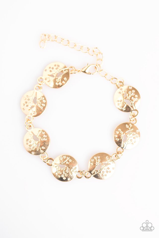 Pulsera Paparazzi ~ NEST In Peace - Oro