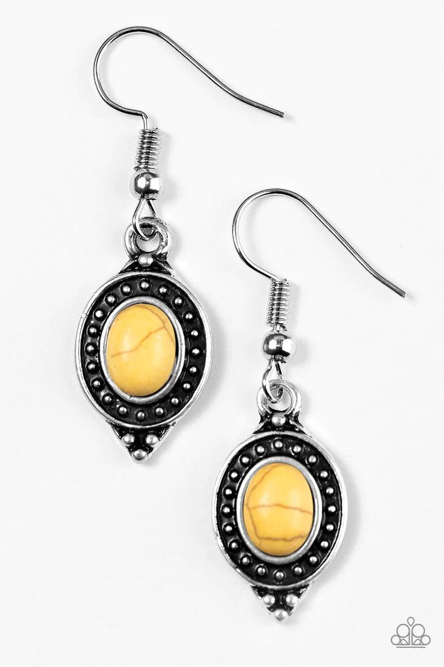 Paparazzi Earring ~ Rodeo Ride - Yellow