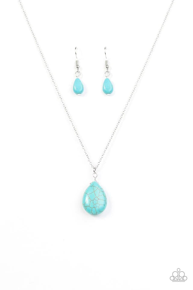 Paparazzi Necklace ~ Stone Solo - Blue