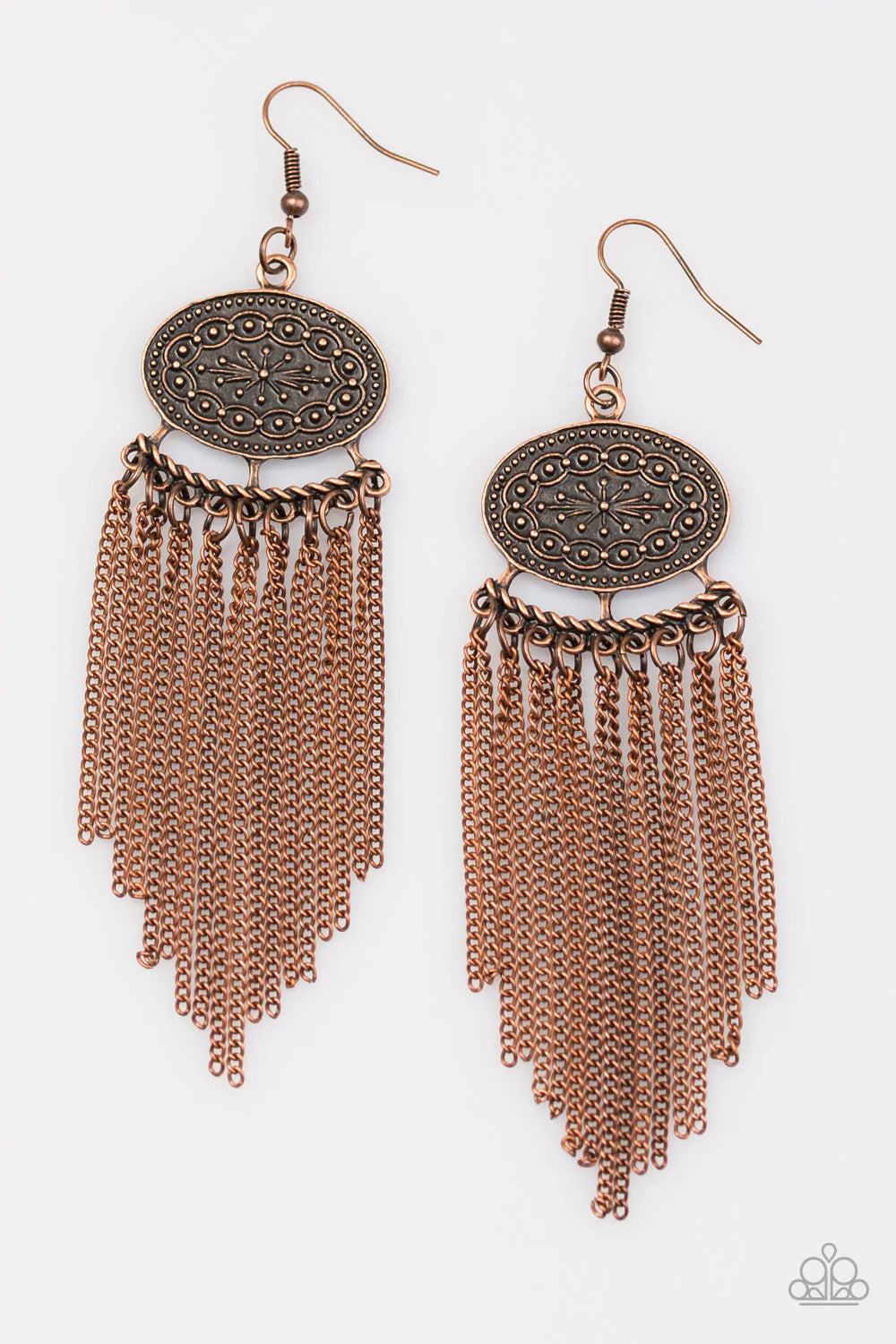 Paparazzi Earring ~ Tantalizing Tassel - Copper