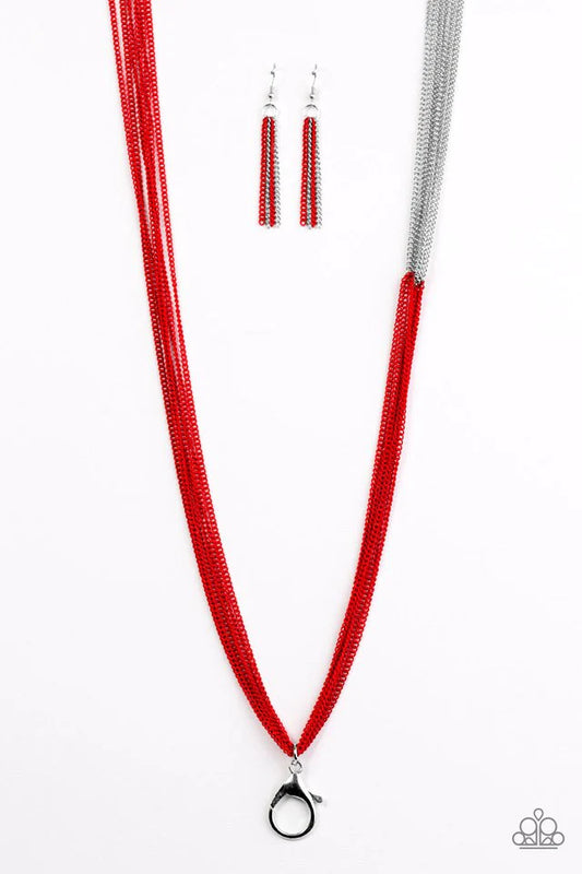 Paparazzi Necklace ~ No CHAIN, No Gain - Red