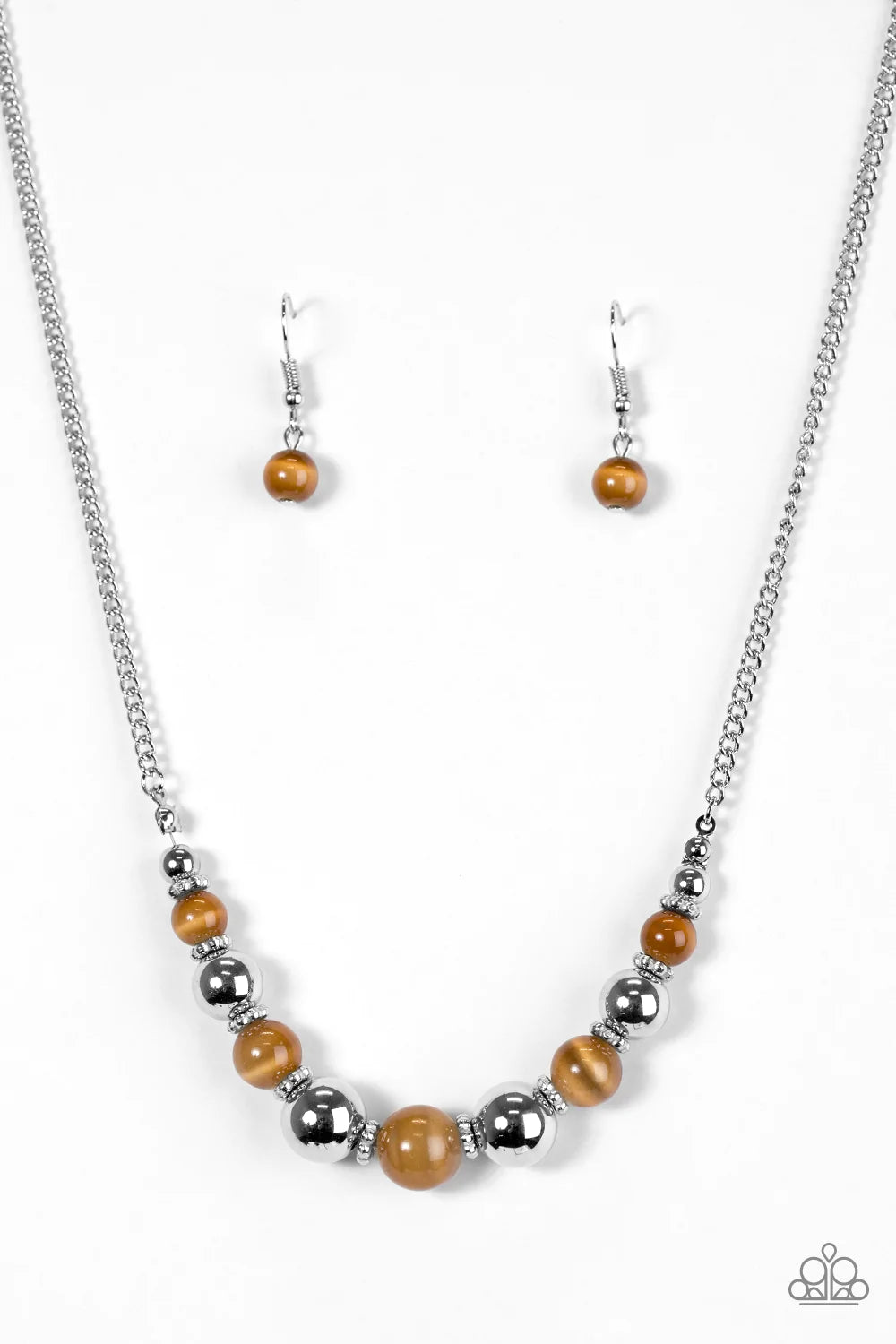 Paparazzi Necklace ~ Upper GLASS - Brown