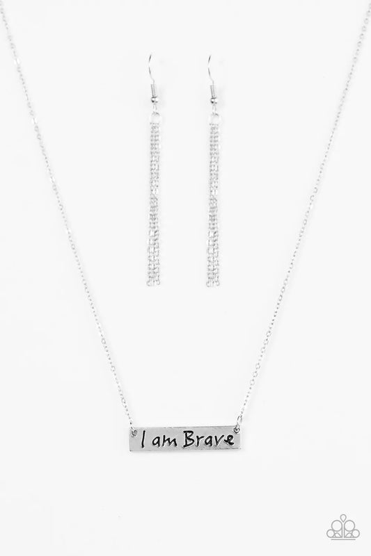 Paparazzi Necklace ~ I Am Brave - Silver