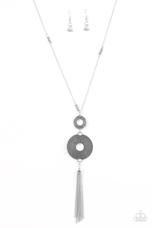 Paparazzi Necklace ~ The WHEEL To Work Wonders - Silver