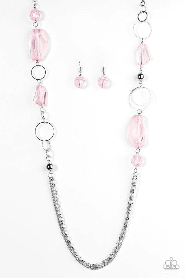 Paparazzi Necklace ~ A JEWEL In The Rough - Pink