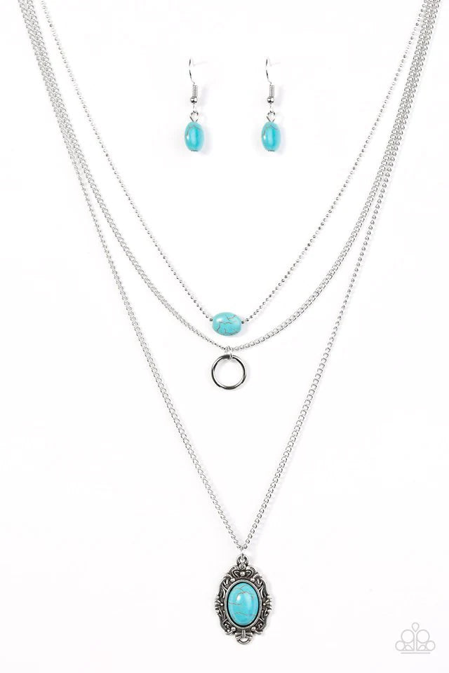 Paparazzi Necklace ~ Canyon Cavalier - Blue