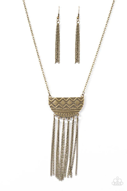 Paparazzi Necklace ~ Incredibly Incan - Brass