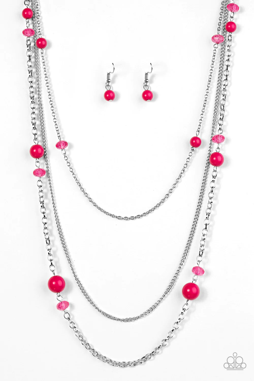 Paparazzi Necklace ~ Triple Tango - Pink