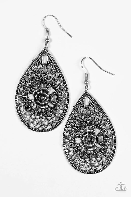 Paparazzi Earring ~ Santa Rosa Shimmer - Silver