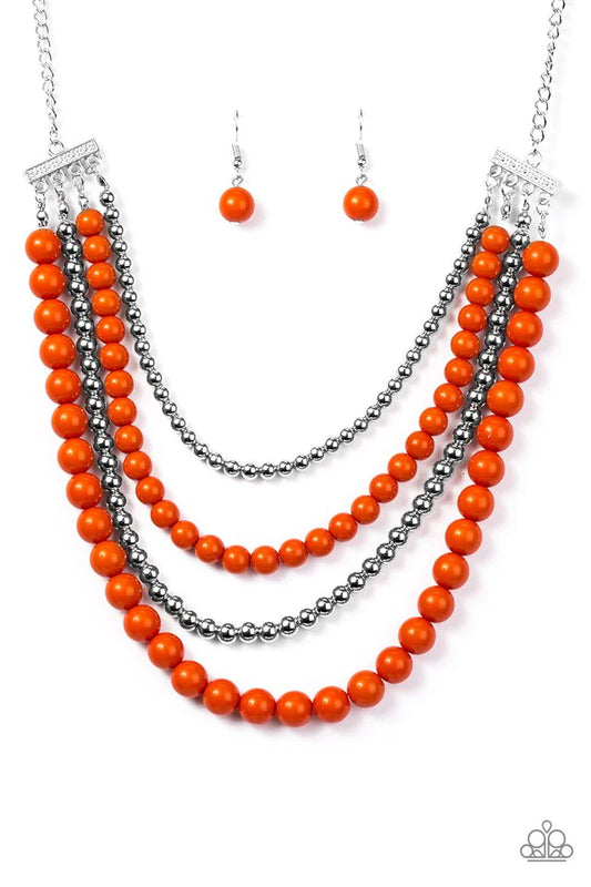 Paparazzi Necklace ~ A FOUR-ce To Be Reckoned With - Orange