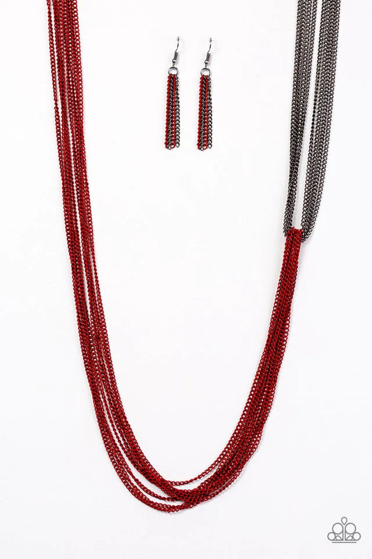 Paparazzi Necklace ~ No CHAIN, No Gain - Red