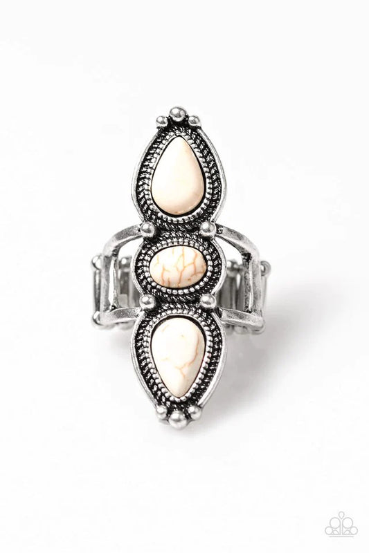 Paparazzi Ring ~ Calling All Chiefs - White