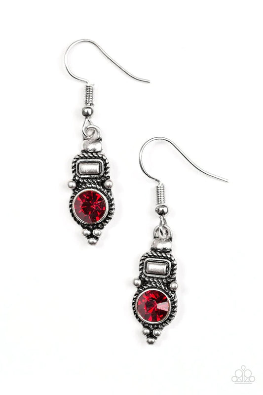 Paparazzi Earring ~ Glittering Grandeur - Red