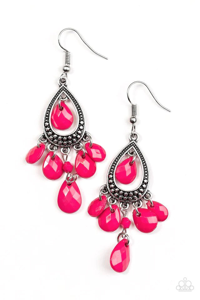 Paparazzi Earring ~ Enjoy The Wild Things - Pink