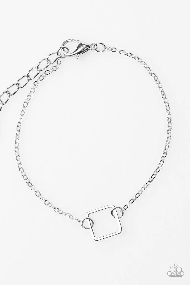 Paparazzi Bracelet ~ The SQUARE Minimum - Silver