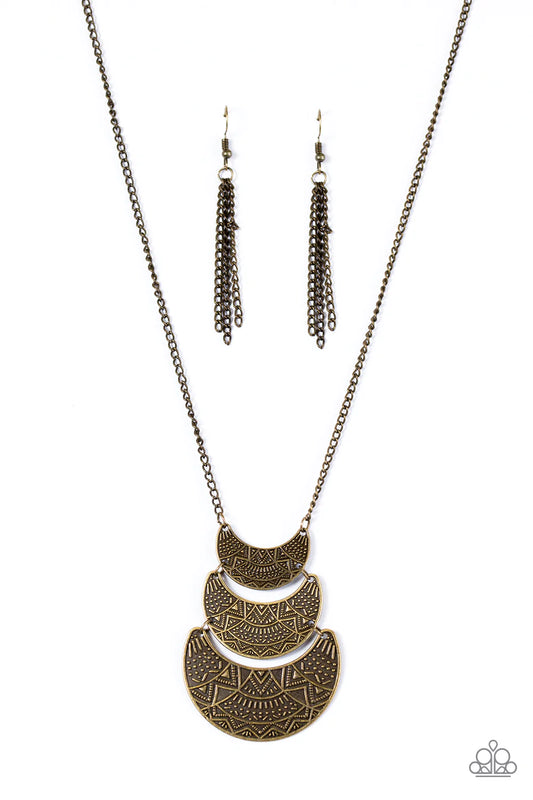 Paparazzi Necklace ~ Too Much Too MOON - Brass