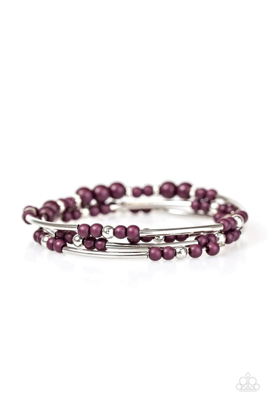 Paparazzi Bracelet ~ Twisting Tranquility - Purple