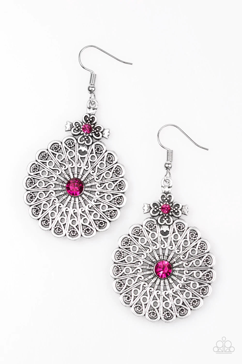 Paparazzi Earring ~ That WHEEL Do - Pink