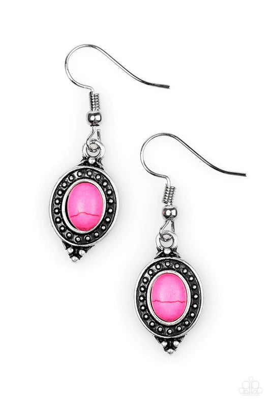 Paparazzi Earring ~ Rodeo Ride - Pink