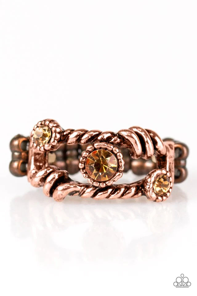 Paparazzi Ring ~ Runways and Rhinestones - Copper