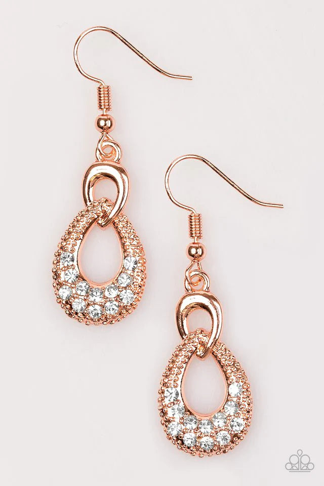 Paparazzi Earring ~ Glitter Control - Copper