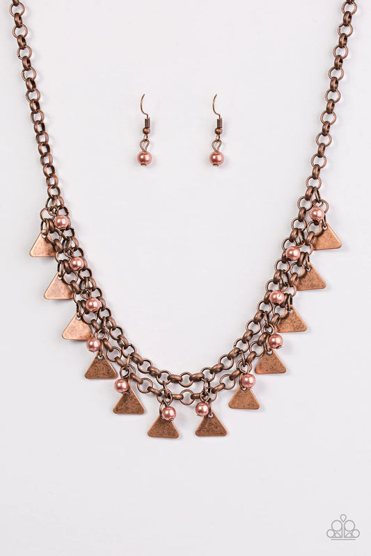 Paparazzi Necklace ~ Pretty In Pyramids - Copper