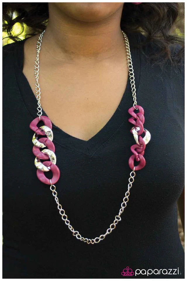 Paparazzi Necklace ~ Display of Beaujolais - Pink