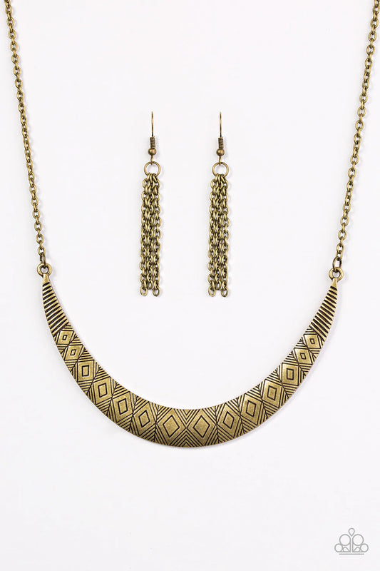 Paparazzi Necklace ~ Going So MOON? - Brass