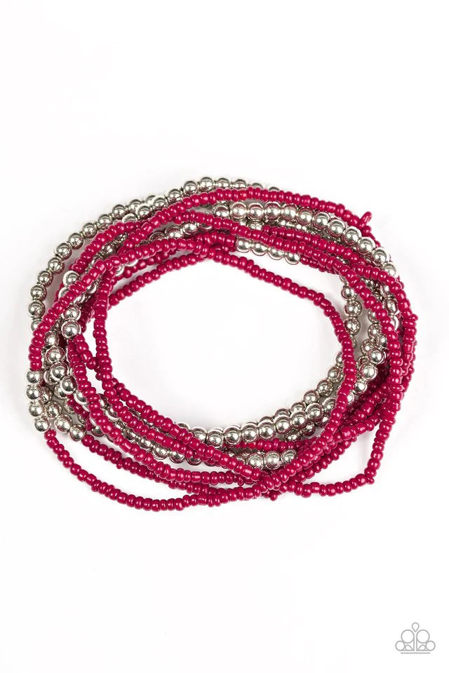 Pulsera Paparazzi ~ BEAD Street - Rojo