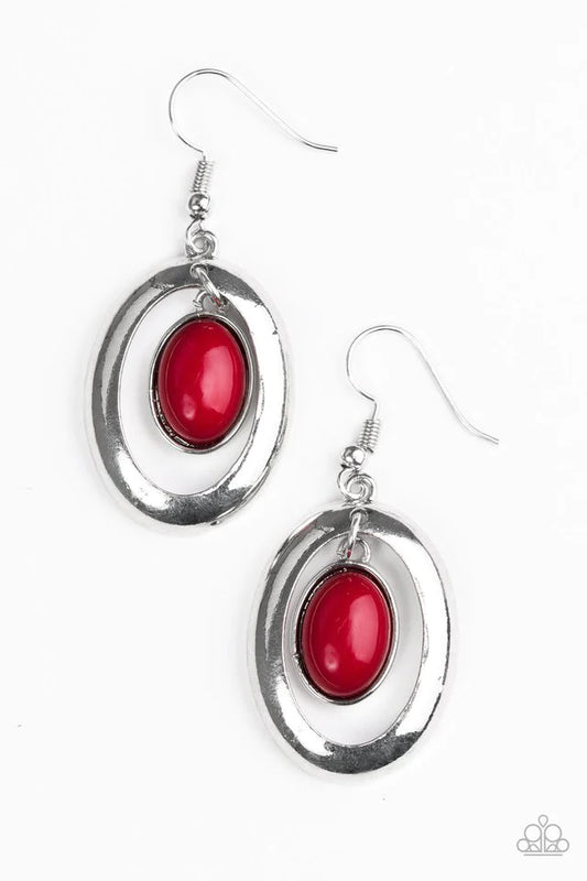 Paparazzi Earring ~ BEAD-iful Stranger - Red