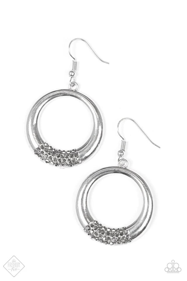 Paparazzi Earring ~ Dip It Low - Silver