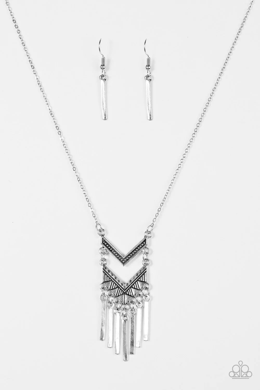 Paparazzi Necklace ~ Wayward Winds - Silver