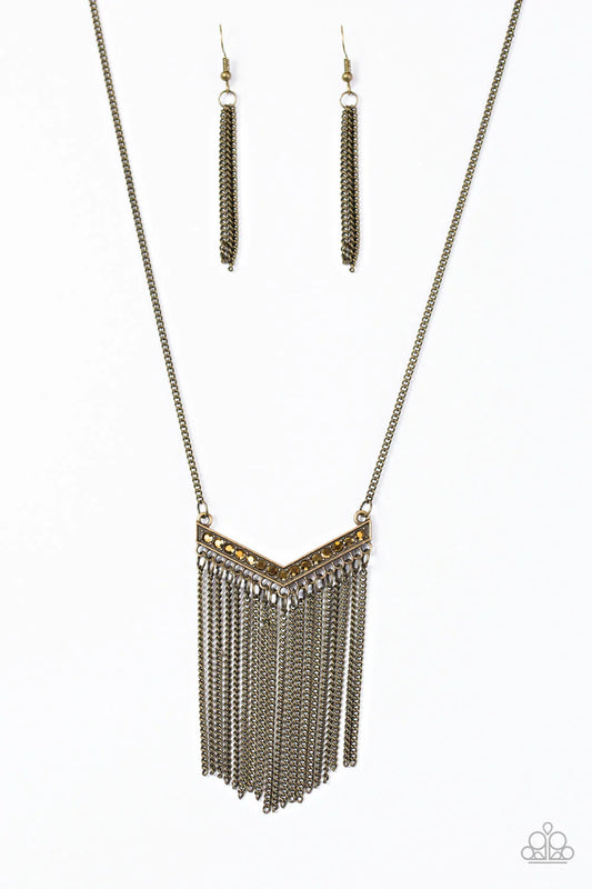 Paparazzi Necklace ~ Gotta Have Fringe - Brass