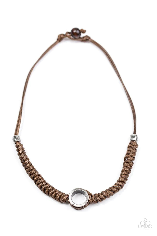 Paparazzi Necklace ~ Take The Backroads - Brown