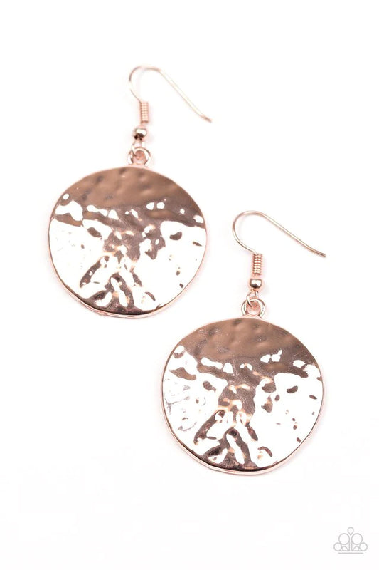 Paparazzi Earring ~ Shine A Little Brighter - Rose Gold