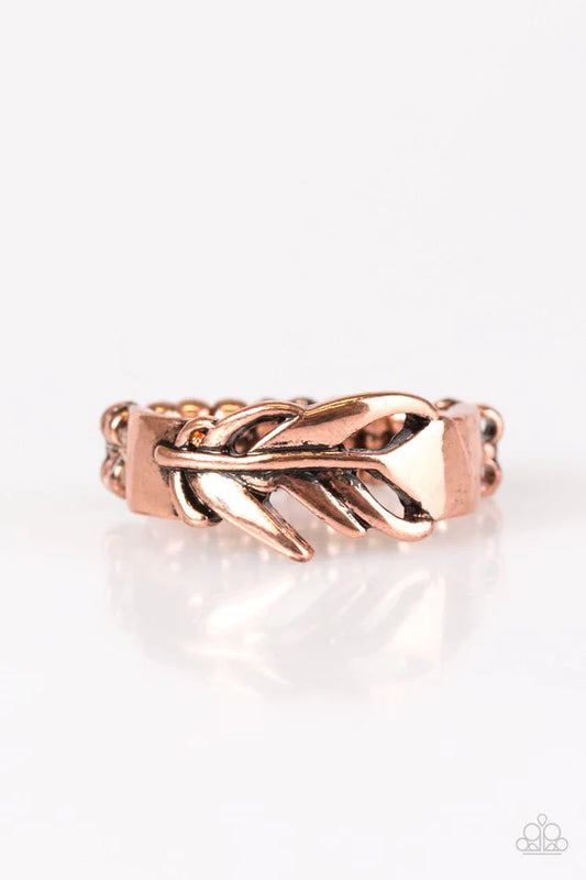 Paparazzi Ring ~ BRIGHT As A Feather - Copper