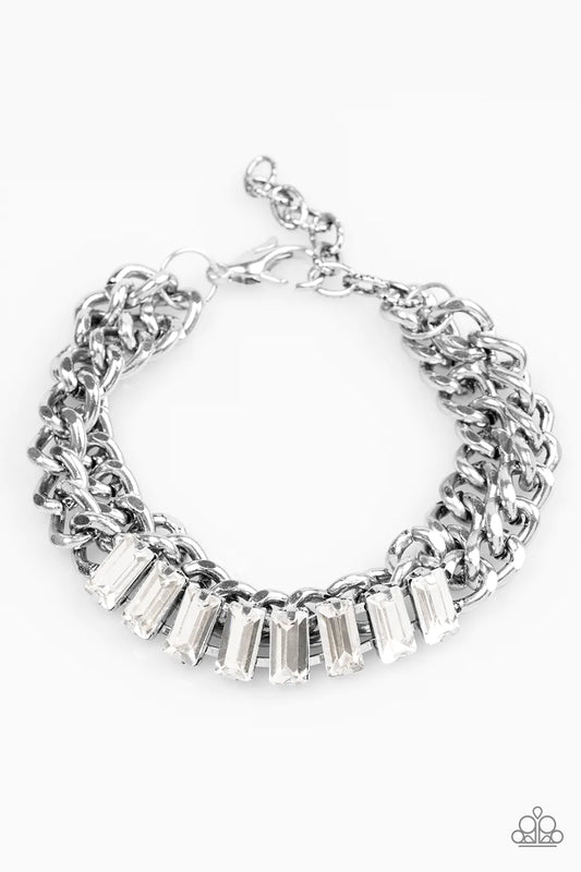 Paparazzi Bracelet ~ Plunge Into Grunge - White