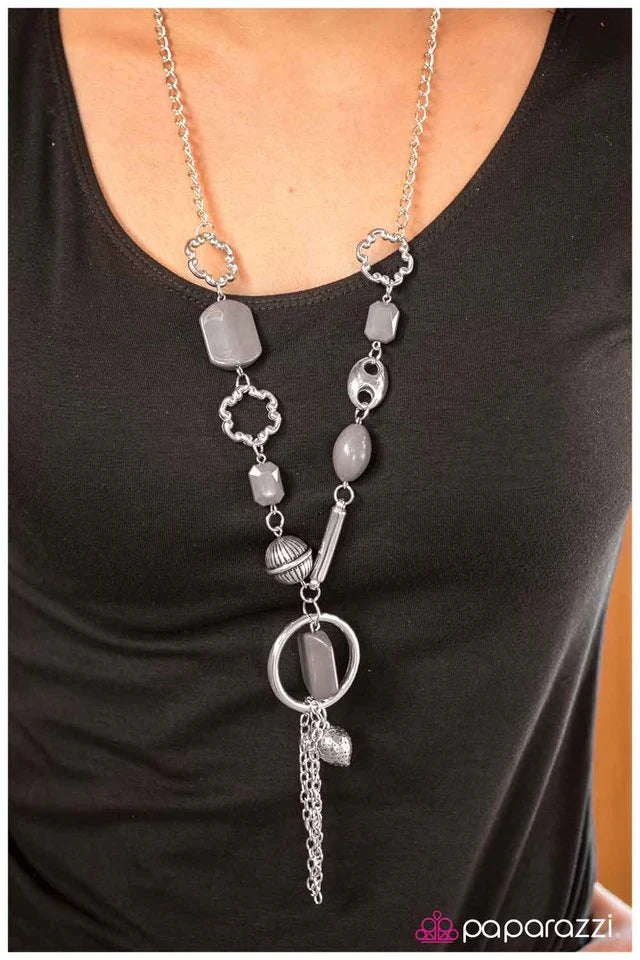 Paparazzi Necklace ~ Gray Matter - Silver