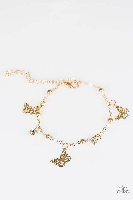 Paparazzi Bracelet ~ Flutter Fashion - Gold