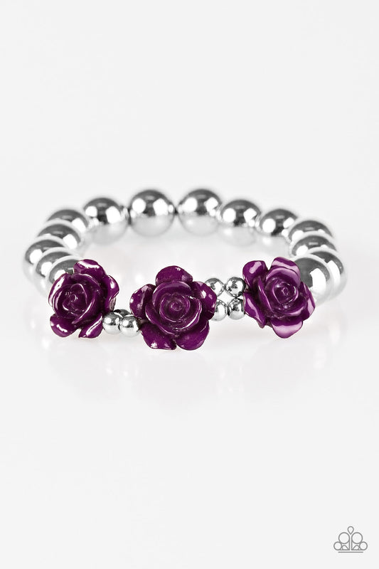 Paparazzi Bracelet ~ What A FLEUR-t! - Purple