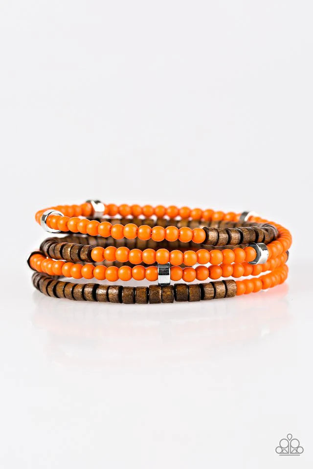 Paparazzi Bracelet ~ Who WOOD Of Thought - Orange