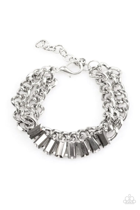 Paparazzi Bracelet ~ Plunge Into Grunge - Silver