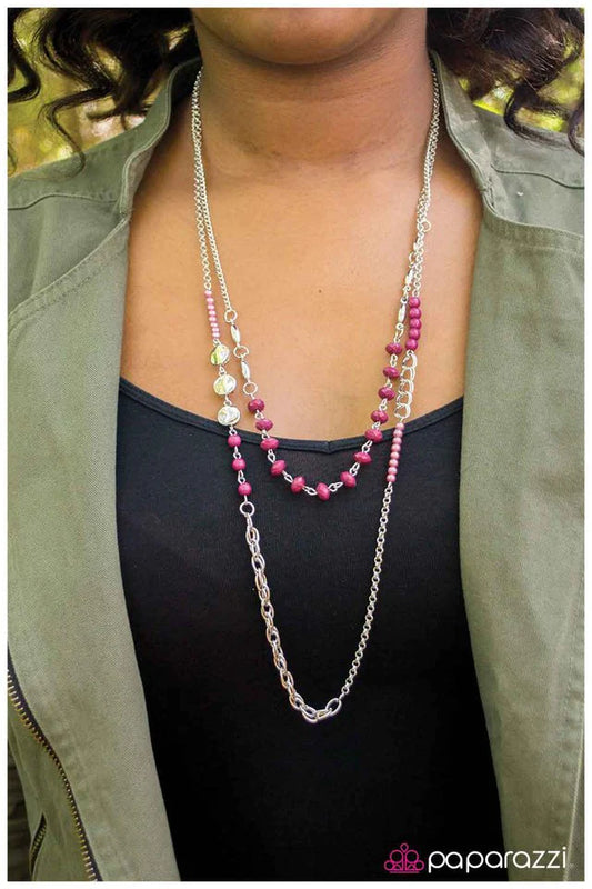 Paparazzi Necklace ~ A Blend of Beaujolais - Pink